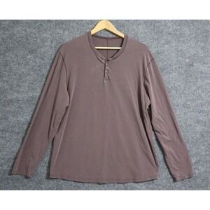 Lululemon Shirt Men XL Moonphase 5 Year Basic Long‎ Sleeve Henley Athleisure Run